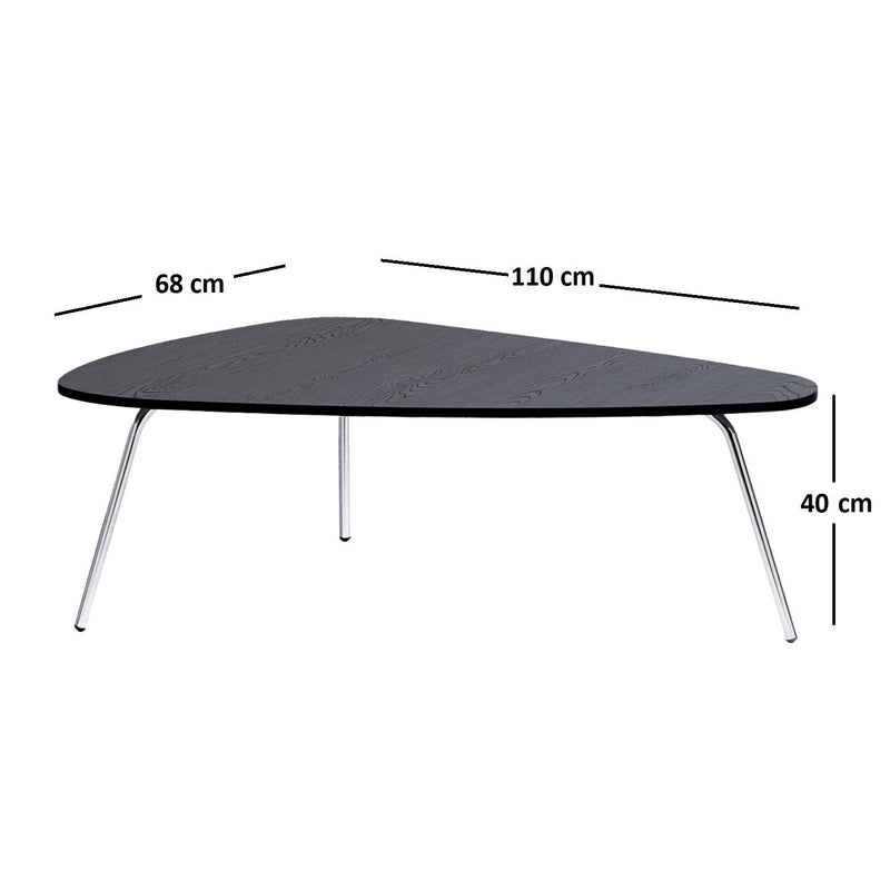 Mesa De Centro London Negro 110x40cm Ovalado