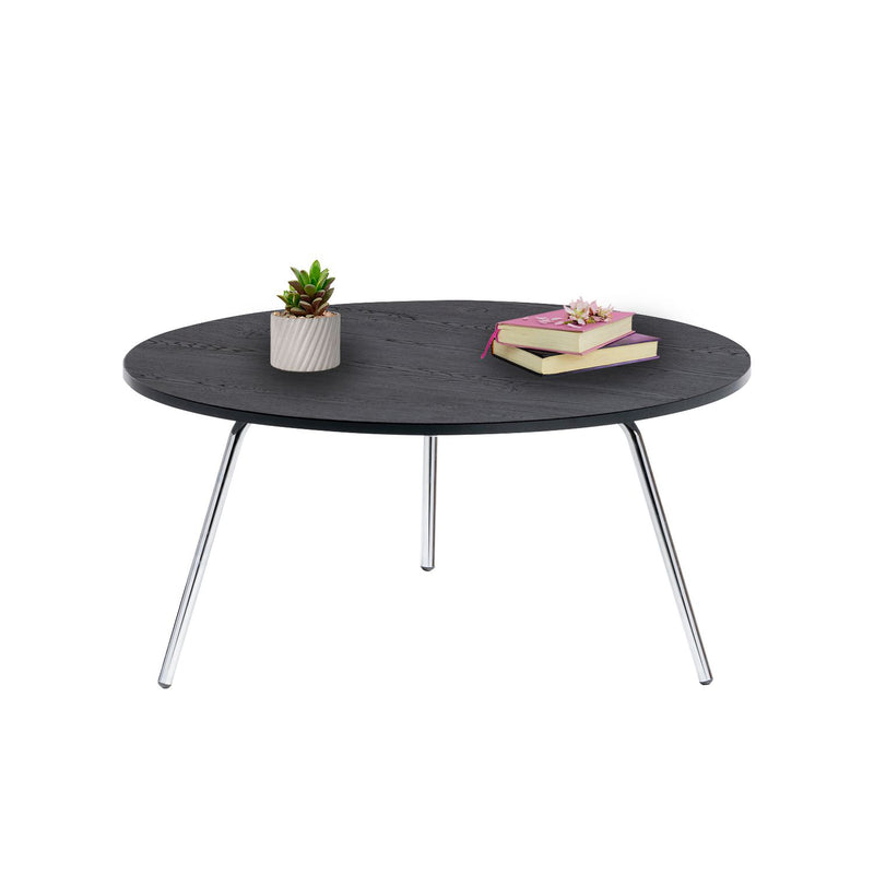 Mesa De Centro Tik Negro 80x40cm Circular