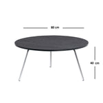 Mesa De Centro Tik Negro 80x40cm Circular