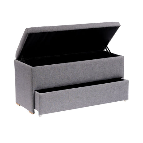 Banqueta Ibex Gris 100x46cm con Zapatero - Sofas y Poltronas | Bylmo