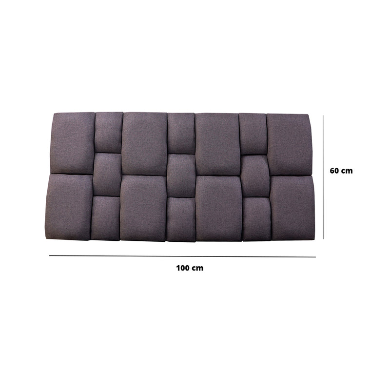 Cabecero Flotante Kramer Gris Oscuro 100x60cm Para Cama Sencilla