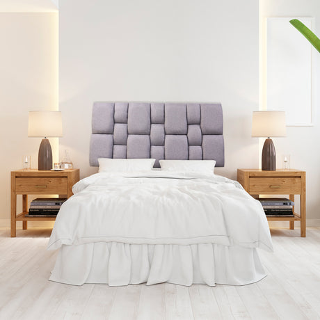 Cabecero Flotante Kramer Gris Claro 140x60cm Para Cama Doble - Cabeceros | Bylmo