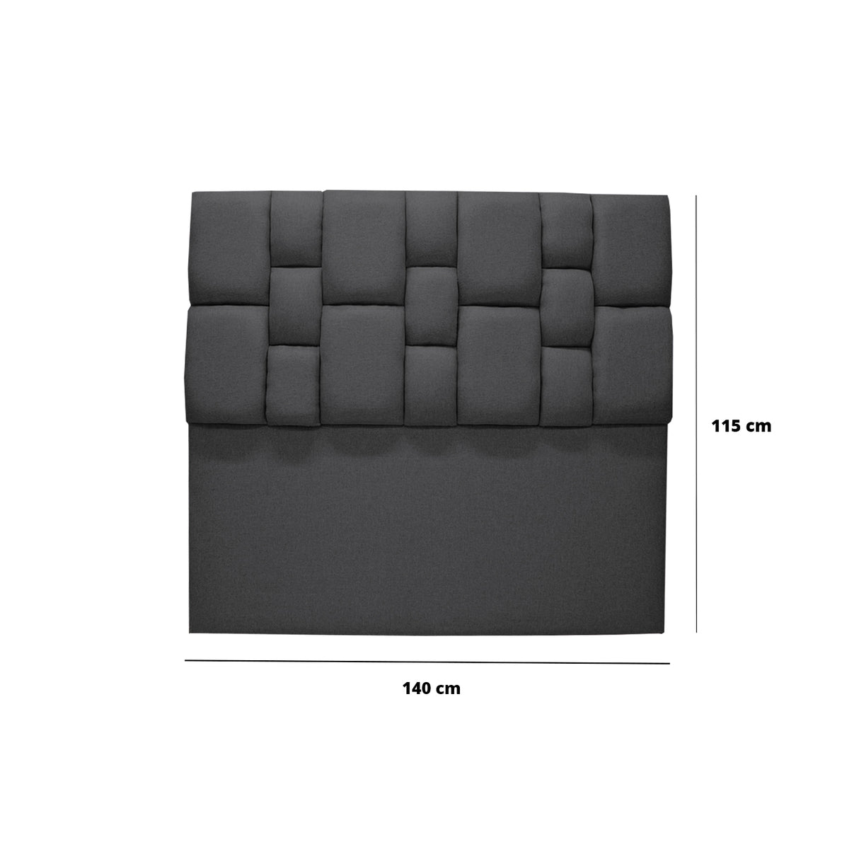 Cabecero de Piso Kramer Gris Oscuro 140x110cm Para Cama Doble - Cabeceros | Bylmo