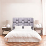 Cabecero De Piso Kramer Gris Claro 140x110cm Para Cama Doble