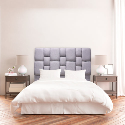 Cabecero De Piso Kramer Gris Claro 160x110cm Para Cama Queen