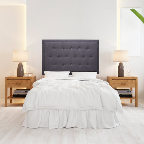 Cabecero Flotante Kaser Gris Oscuro 100x60cm Para Cama Sencilla