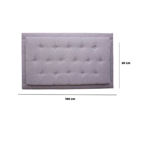 Cabecero Flotante Kaser Gris Claro 100x60cm Para Cama Sencilla - Cabeceros | Bylmo