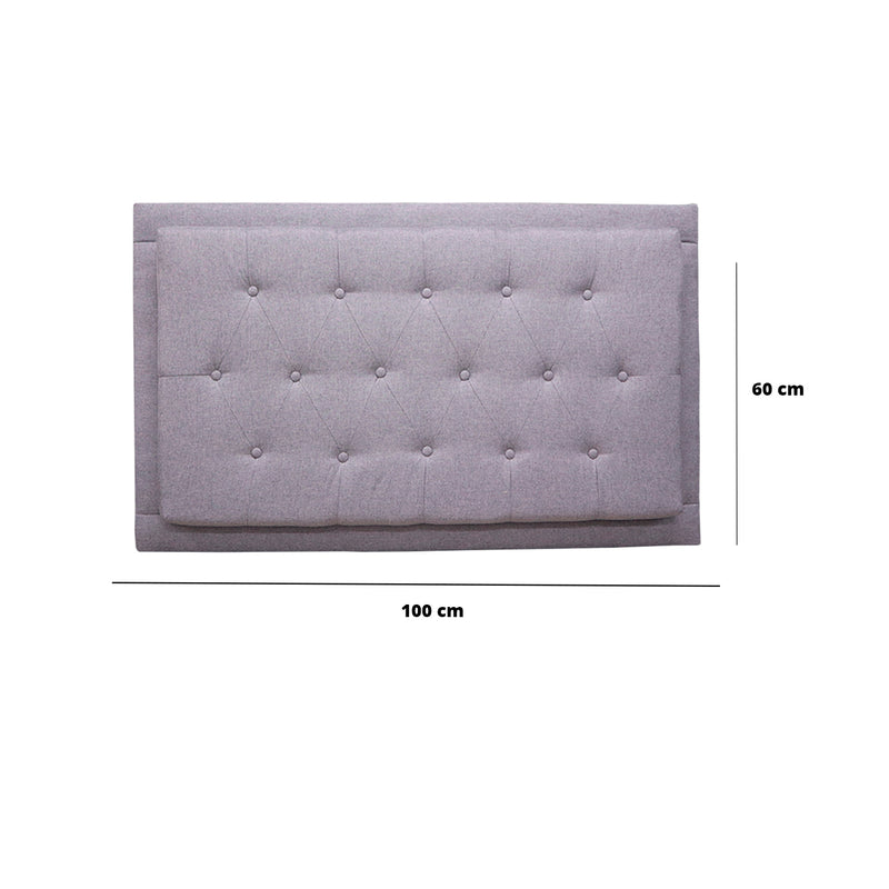 Cabecero Flotante Kaser Gris Claro 100x60cm Para Cama Sencilla