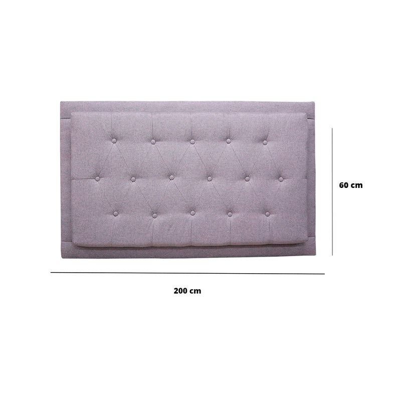 Cabecero Flotante Kaser Gris Claro 200x60cm Para Cama King