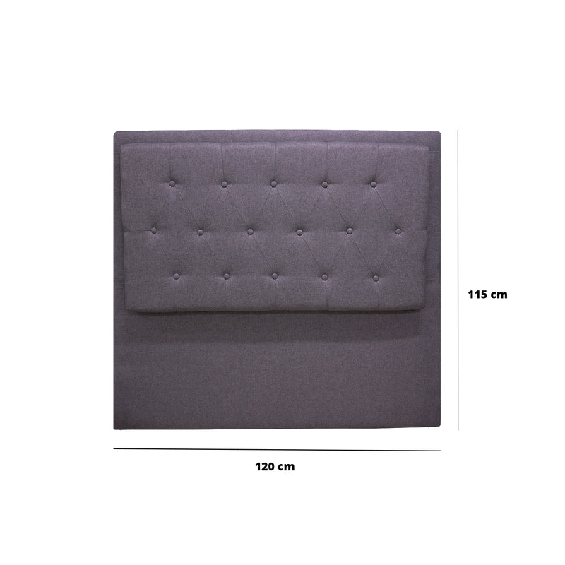 Cabecero De Piso Kaser Gris Oscuro 120x110cm Para Cama Semidoble