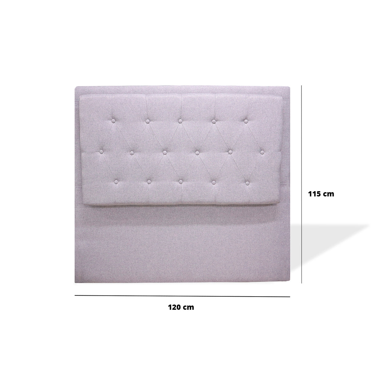 Cabecero de Piso Kaser Gris Claro 120x110cm Para Cama Semidoble - Cabeceros | Bylmo