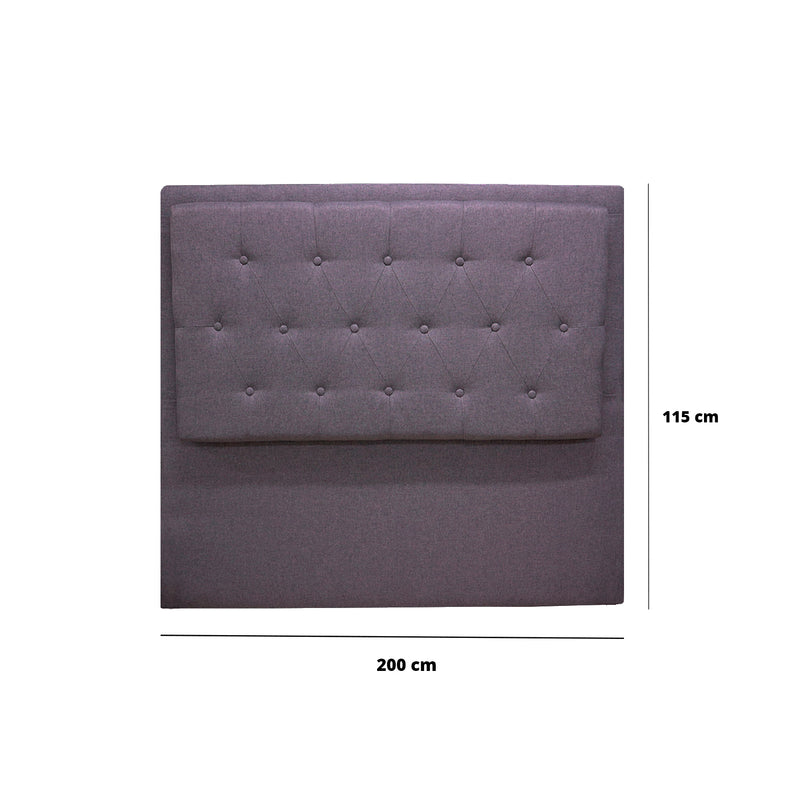 Cabecero De Piso Kaser Gris Oscuro 200x110cm Para Cama King