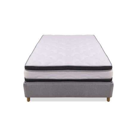 Combo Base Cama y Colchón Blaser Gris Claro 100x190cm Sencillo - Camas | Bylmo