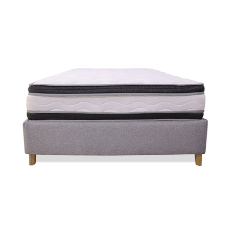 Combo Base Cama y Colchón Blaser Gris Claro 120x190cm Semidoble - Camas | Bylmo