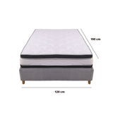 Combo Base Cama y Colchón Blaser Gris Claro 120x190cm Semidoble - Camas | Bylmo