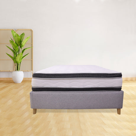 Combo Base Cama y Colchón Blaser Gris Claro 140x190cm Doble - Camas | Bylmo