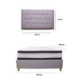 Combo Base Cama y Colchón Blaser Gris Claro 100x190cm Sencillo con Espaldar - Camas | Bylmo