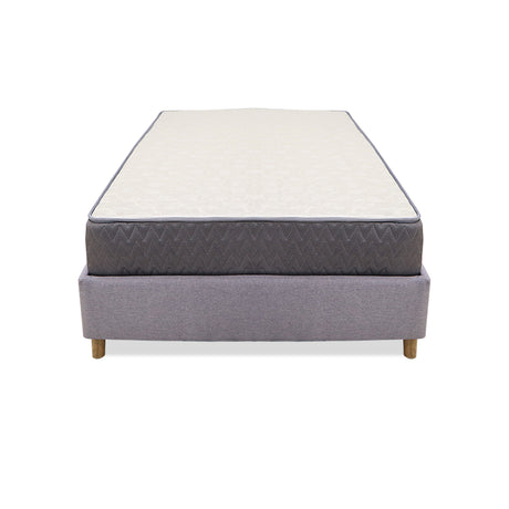 Combo Base Cama y Colchón Tanner Gris Claro 100x190cm Sencillo - Camas | Bylmo