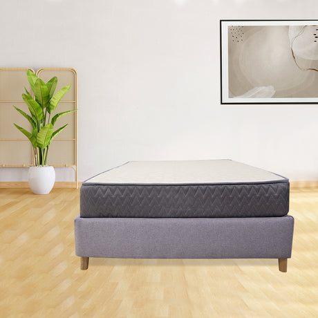 Combo Base Cama y Colchón Tanner Gris Claro 120x190cm Semidoble - Camas | Bylmo
