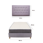 Combo Base Cama Y Colchón Tanner Gris Claro 100x190cm Sencillo Con Espaldar