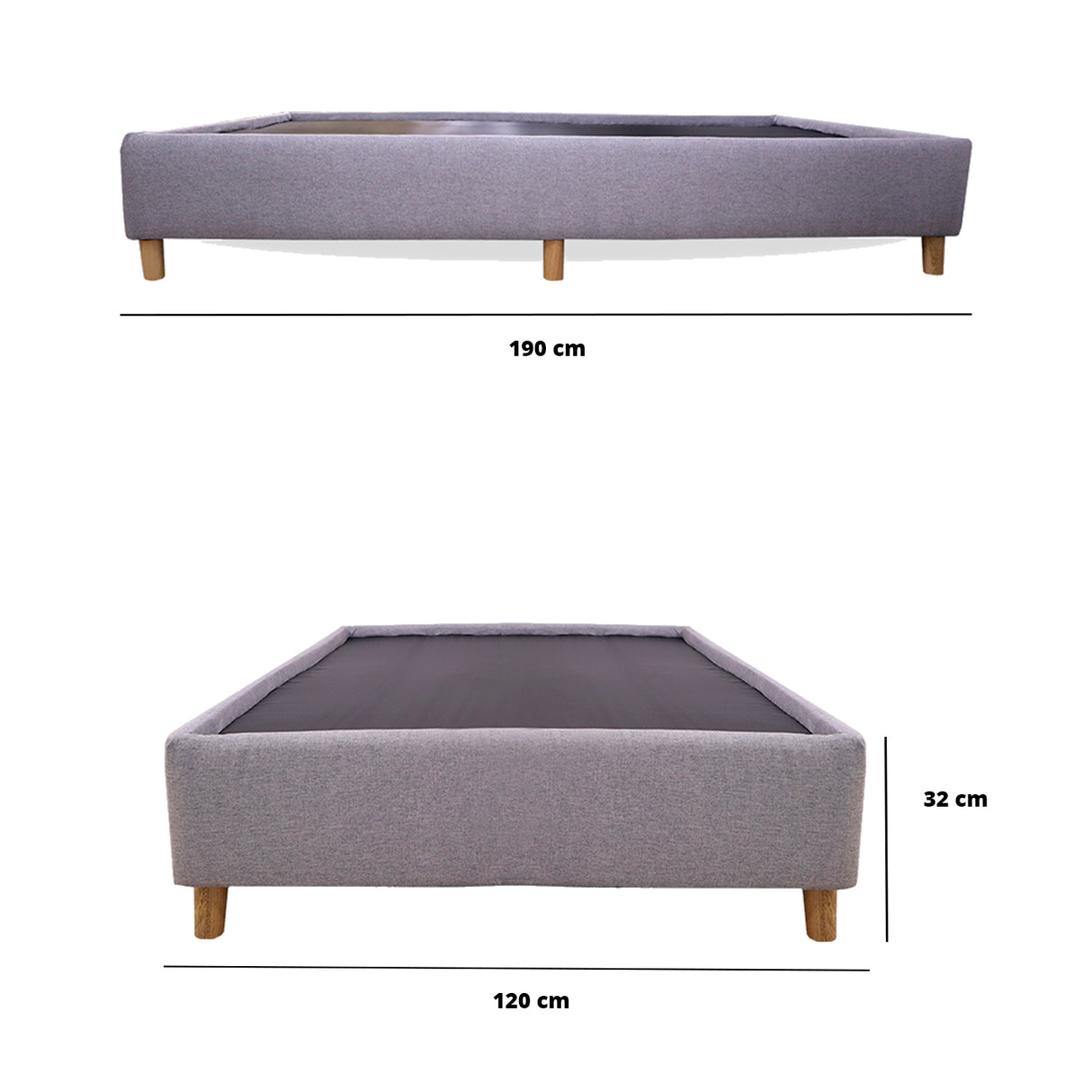 Base Cama Zehnder Gris Claro 120x190cm Semidoble - Camas | Bylmo