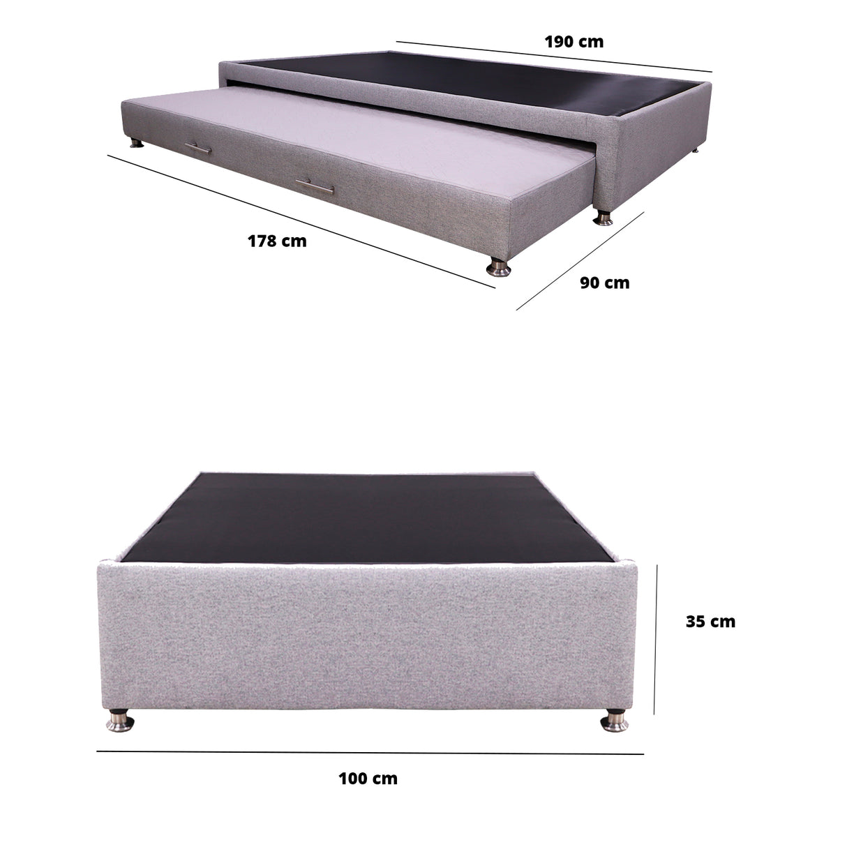 Cama Tarima Zehnder Gris Claro 100x190cm Sencillo - Camas | Bylmo