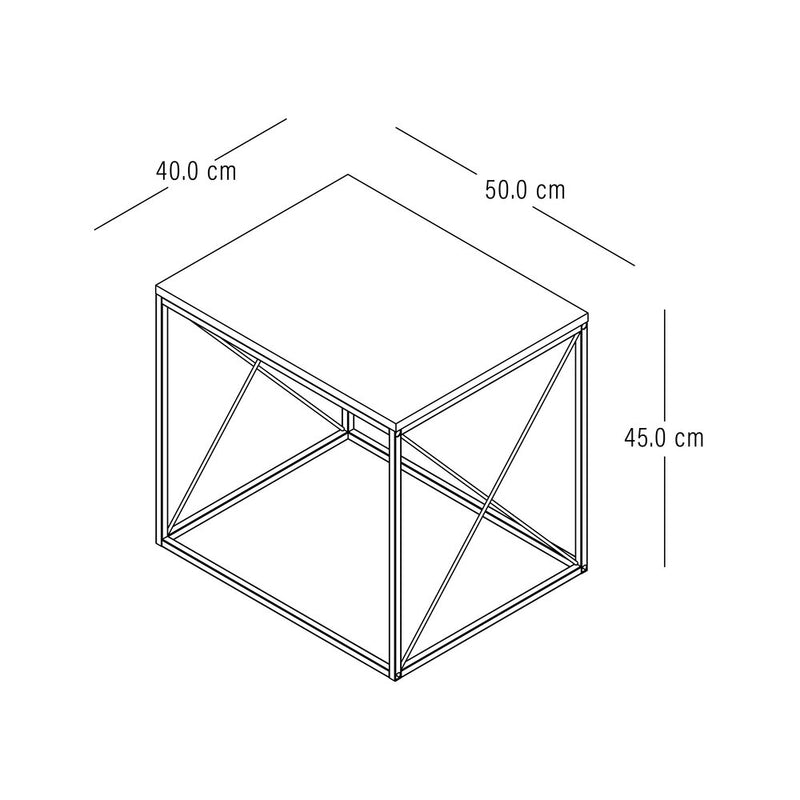 Mesa Auxiliar Nordica Blanco 49.5x7cm Cuadrado