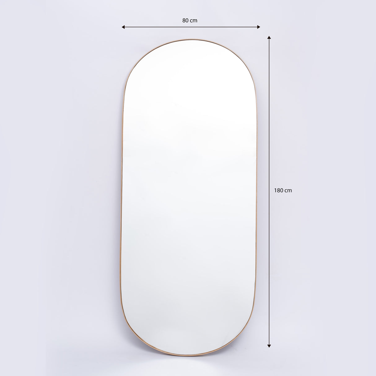 Espejo de Pared Plata 80x180cm Ovalado con Marco Metalico - ESPEJOS DE PARED | Bylmo