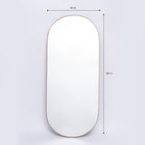 Espejo de Pared Plata 80x180cm Ovalado con Marco Metalico - ESPEJOS DE PARED | Bylmo