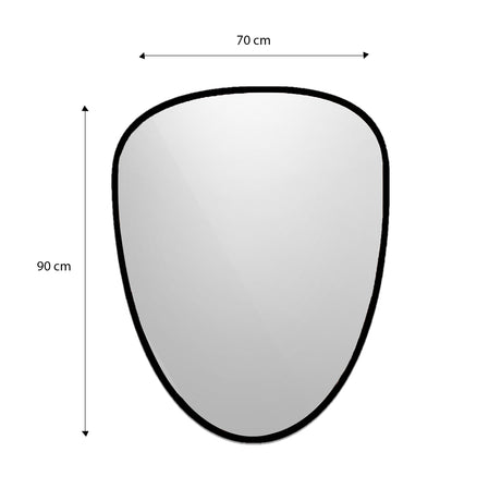Espejo Niza Asimétrico Negro 70x90cm con Marco en Madera MDF - Espejos Decorativos | Bylmo