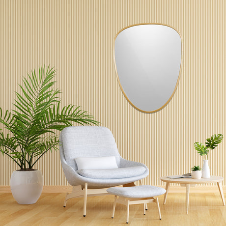 Espejo Niza Asimétrico Dorado 70x90cm con Marco en Madera MDF - Espejos Decorativos | Bylmo