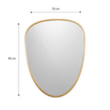 Espejo Niza Asimétrico Dorado 70x90cm con Marco en Madera MDF - Espejos Decorativos | Bylmo