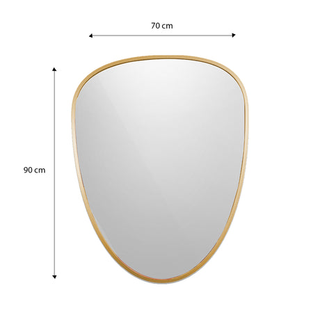 Espejo Niza Asimétrico Dorado 70x90cm con Marco en Madera MDF - Espejos Decorativos | Bylmo