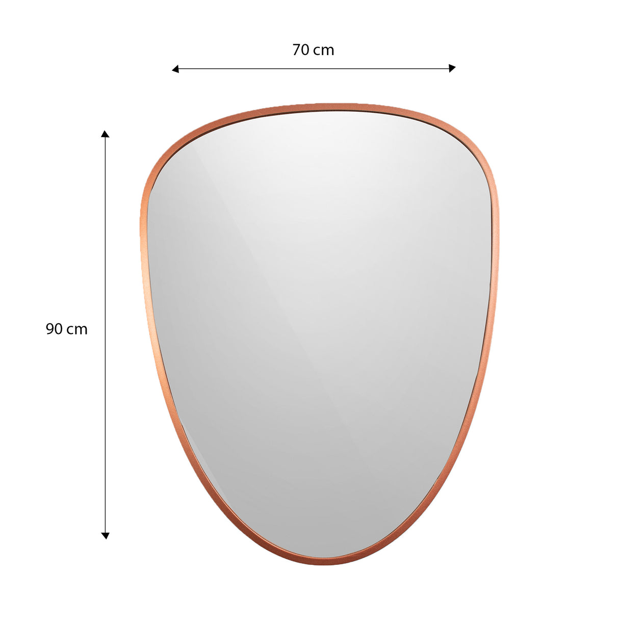 Espejo Niza Asimétrico Cobre 70x90cm con Marco en Madera MDF - Espejos Decorativos | Bylmo