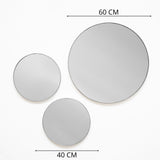 Set x 3 Espejos Visee Redondo Plata 60x60cm con Marco Metálico - Espejos Decorativos | Bylmo