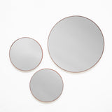 Set x 3 Espejos Visee Redondo Cobre 60x60cm con Marco Metálico - Espejos Decorativos | Bylmo