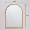 Espejo Visee Arco Superior 60x80cm Con Marco En Madera Clara Natural