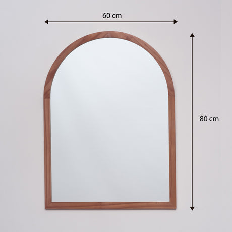 Espejo Visee Arco Superior Tabaco 60x80cm con Marco en Madera - Espejos Decorativos | Bylmo