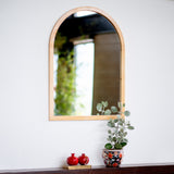 Espejo Visee Arco Superior 80x120cm con Marco en Madera Clara Natural - Espejos Decorativos | Bylmo