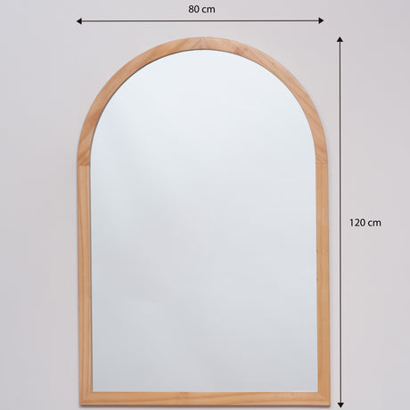 Espejo Visee Arco Superior 80x120cm con Marco en Madera Clara Natural - Espejos Decorativos | Bylmo