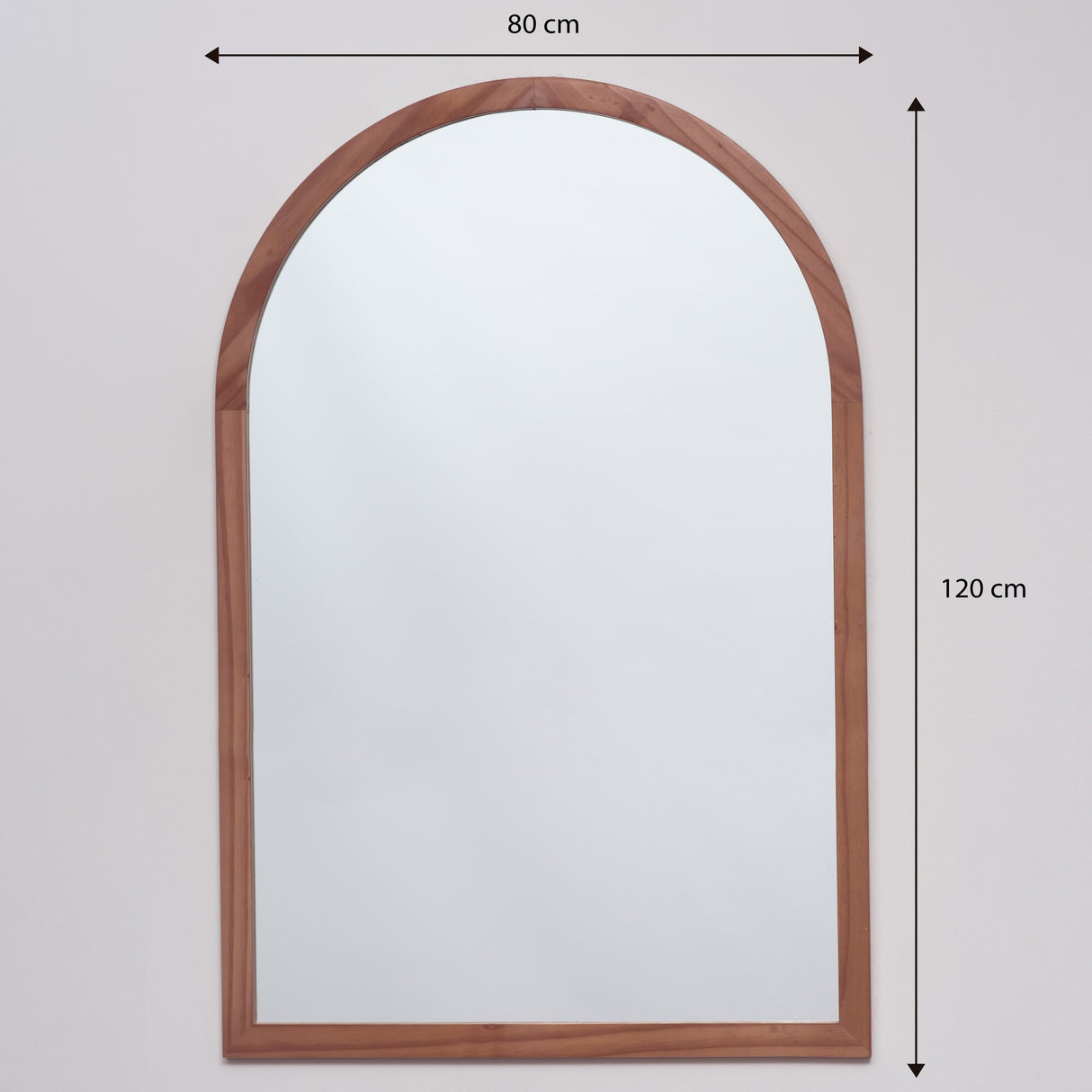 Espejo Visee Arco Superior Tabaco 80x120cm con Marco en Madera - Espejos Decorativos | Bylmo