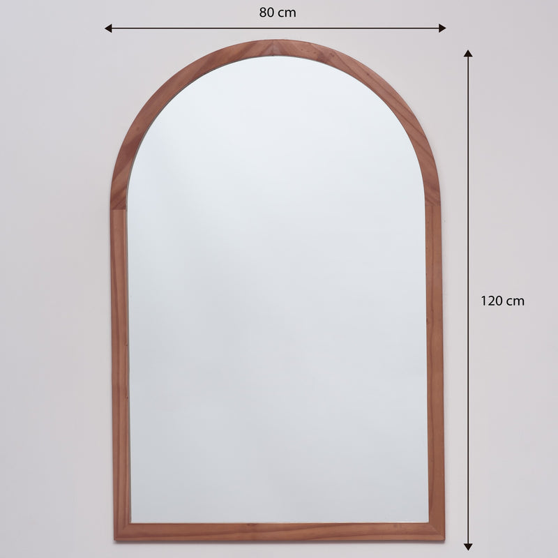 Espejo Visee Arco Superior Tabaco 80x120cm Con Marco En Madera