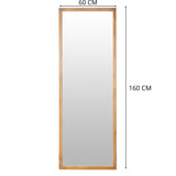 Espejo Dallas Rectangular 60x160cm con Marco en Madera Clara Natural - Espejos Decorativos | Bylmo