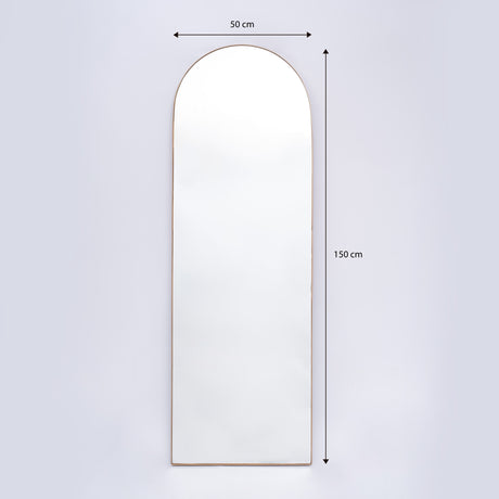 Espejo Ibiza Arco Superior Dorado 50x150cm con Marco Metálico - Espejos Decorativos | Bylmo