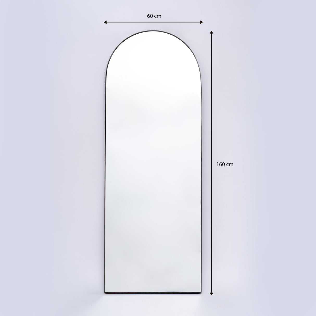 Espejo Ibiza Arco Superior Negro 60x160cm con Marco Metálico - Espejos Decorativos | Bylmo