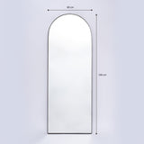 Espejo Ibiza Arco Superior Negro 60x160cm con Marco Metálico - Espejos Decorativos | Bylmo