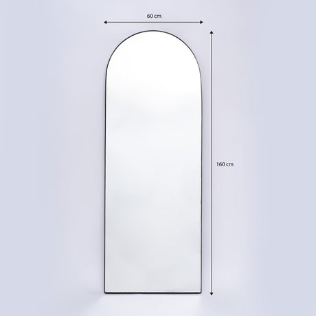 Espejo Ibiza Arco Superior Negro 60x160cm con Marco Metálico - Espejos Decorativos | Bylmo