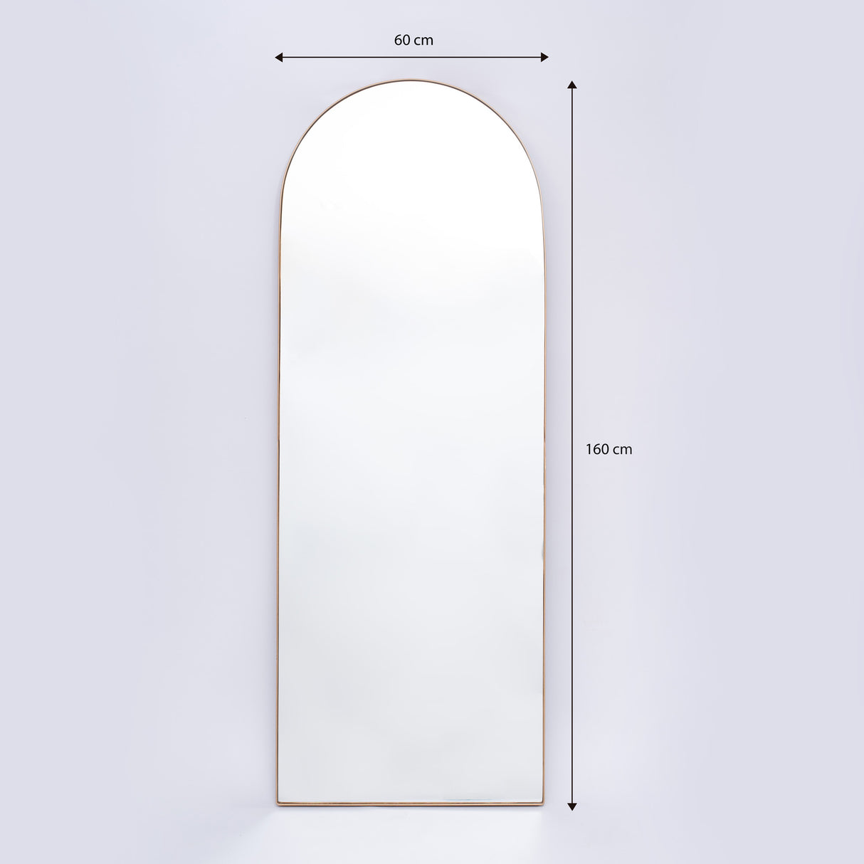 Espejo Ibiza Arco Superior Dorado 60x160cm con Marco Metálico - Espejos Decorativos | Bylmo