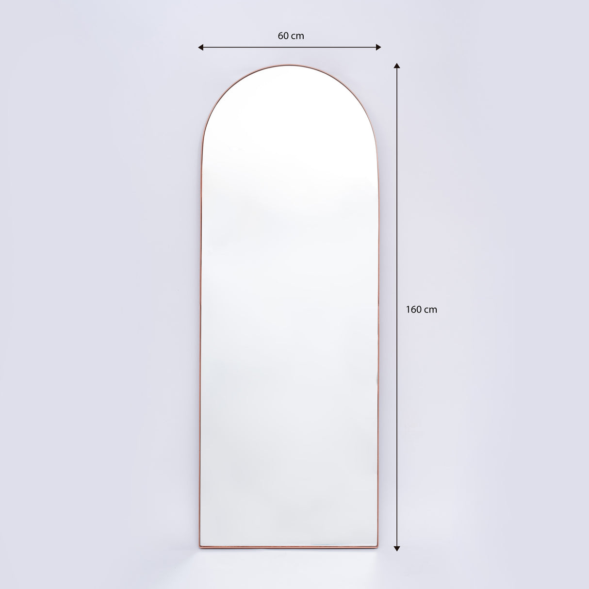 Espejo Ibiza Arco Superior Cobre 60x160cm con Marco Metálico - Espejos Decorativos | Bylmo