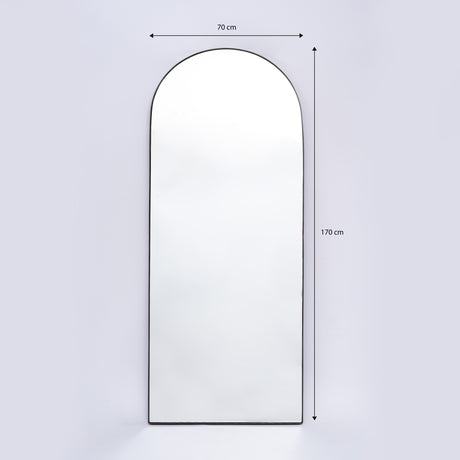 Espejo Ibiza Arco Superior Negro 70x170cm con Marco Metálico - Espejos Decorativos | Bylmo